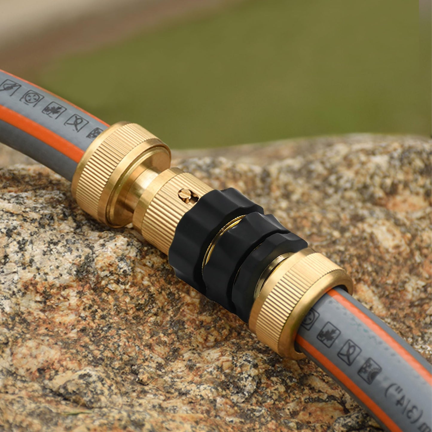 Triumpeek 3/4" Garden Hose Connector, 12 Pieces Garden Hose Quick Connect Fittings, Male and Female Quick Release Garden Hose Connector