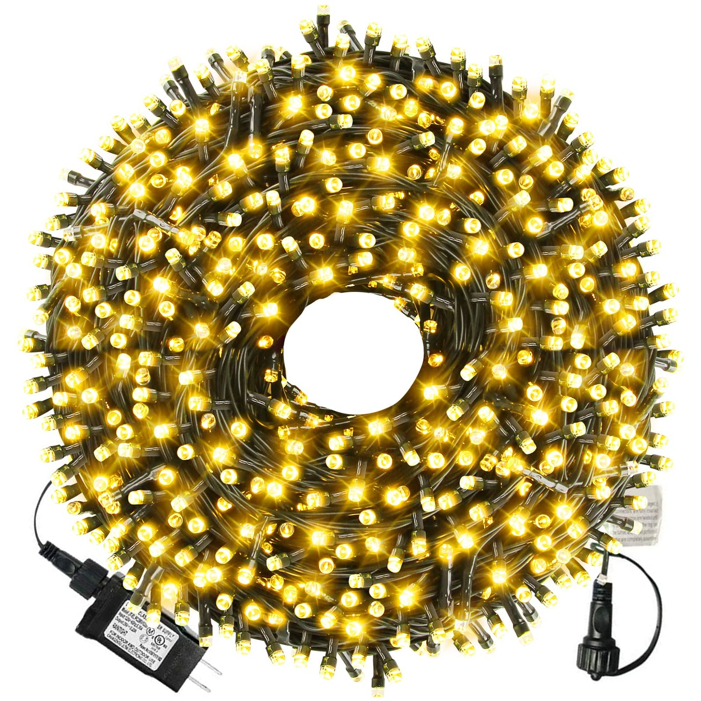 XTF2015 336ft 1000 LED Christmas Long String Lights, 8 Lighting Modes Waterproof Christmas Tree Lights Outdoor Indoor Fairy Light for Patio, Garden, Party, Wedding, Holiday Decorations (Warm White)