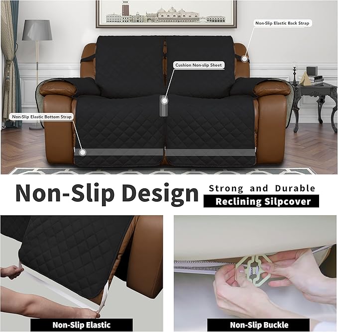 Easy-Going Oversized Loveseat Recliner Cover, Reversible Couch Cover