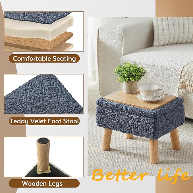 Storage Ottoman, Small Foot Stool Ottoman