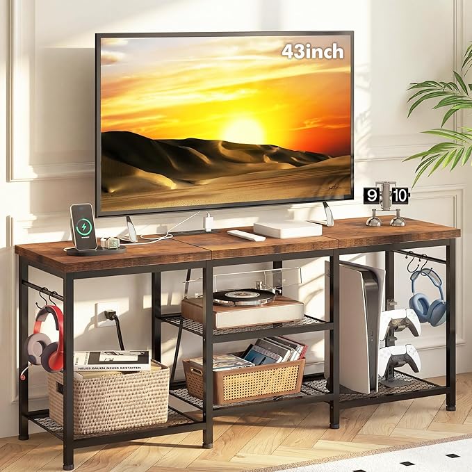 YGEOMER Entertainment Center for TVs Up to 55 Inch, TV Stand