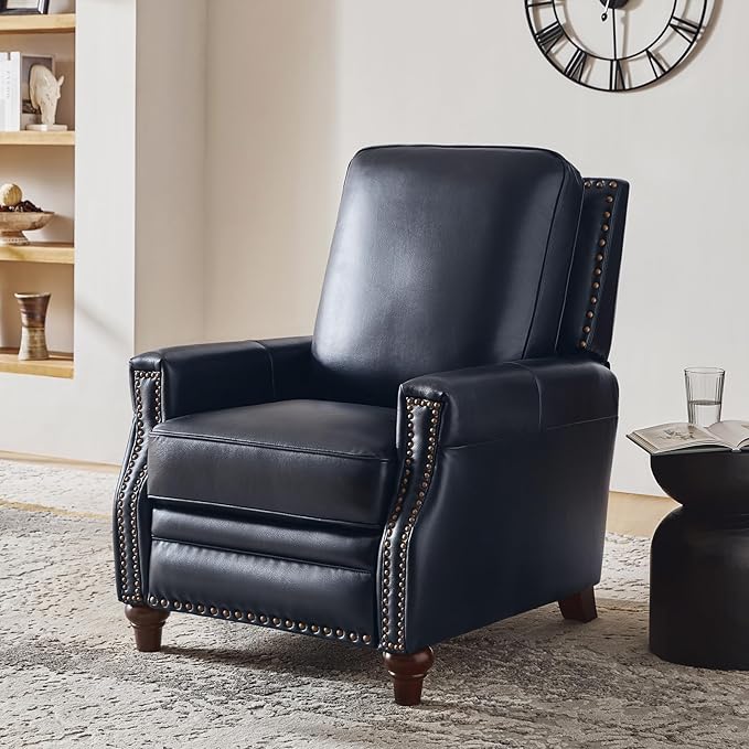 HULALA HOME Genuine Leather Manual Recliner Chairs Set of 2