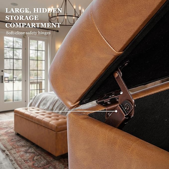 HomePop Large Tufted Storage Bench