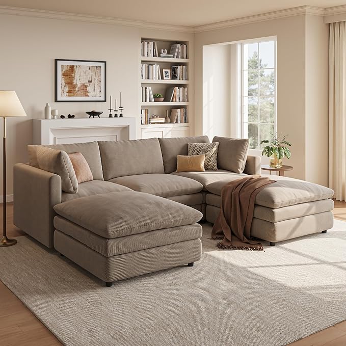 97" Cloud Couches for Living Room, 29.1" Deep Seat Modular Sectional Sofa