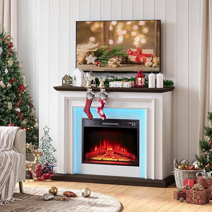 44" LED Lights Electric Fireplace