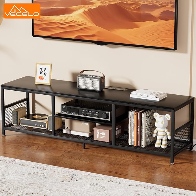 VECELO TV Stand with Power Outlets
