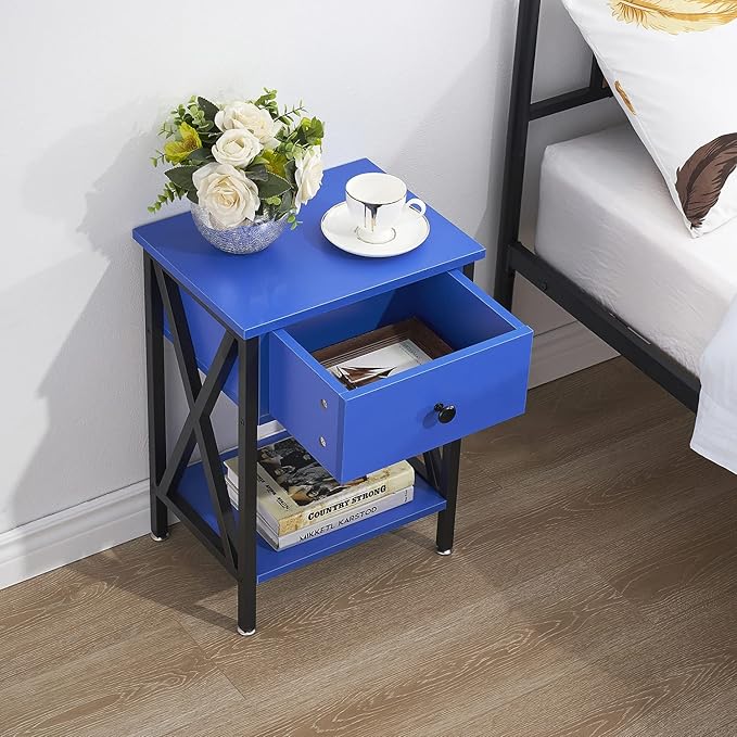 VECELO Nightstands Set of 2, Modern Bedside End Tables, Night Stands