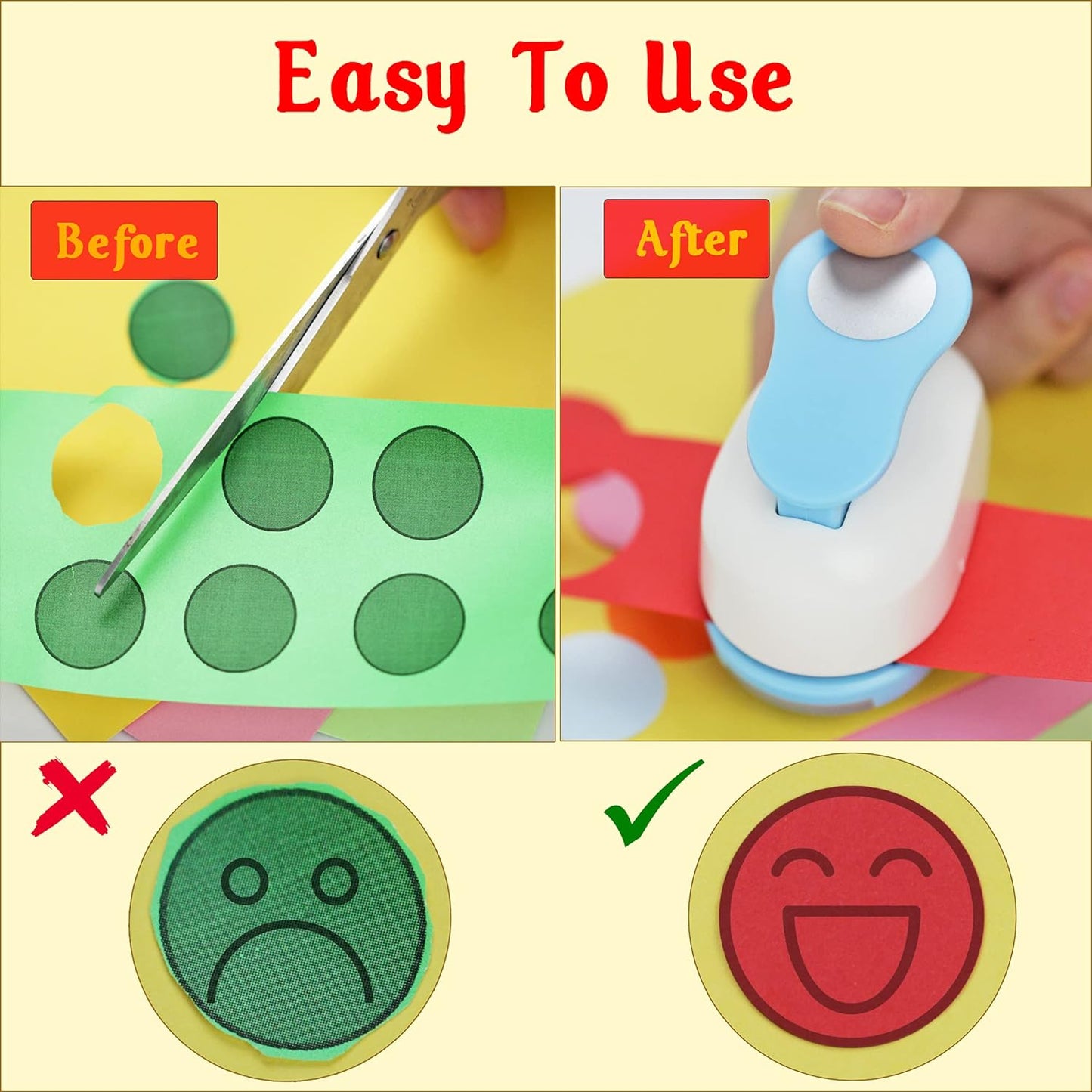 Circle Hole Punch for Craft Sizeout 1inch, Paper Punch Shapes, Craft Lever Punch Handmade Paper, Tool Circle Punch for Scrapbook, Festival Cards, DIY Arts