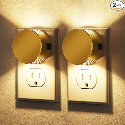 Briignite Night Lights Plug into Wall [2 Pack], Dusk to Dawn Sensor Nightlight, Brightness Adjustable, 3000K Soft White, Dimmable Plug in Night Light for Bedroom, Hallway, Stairs, Kitchen