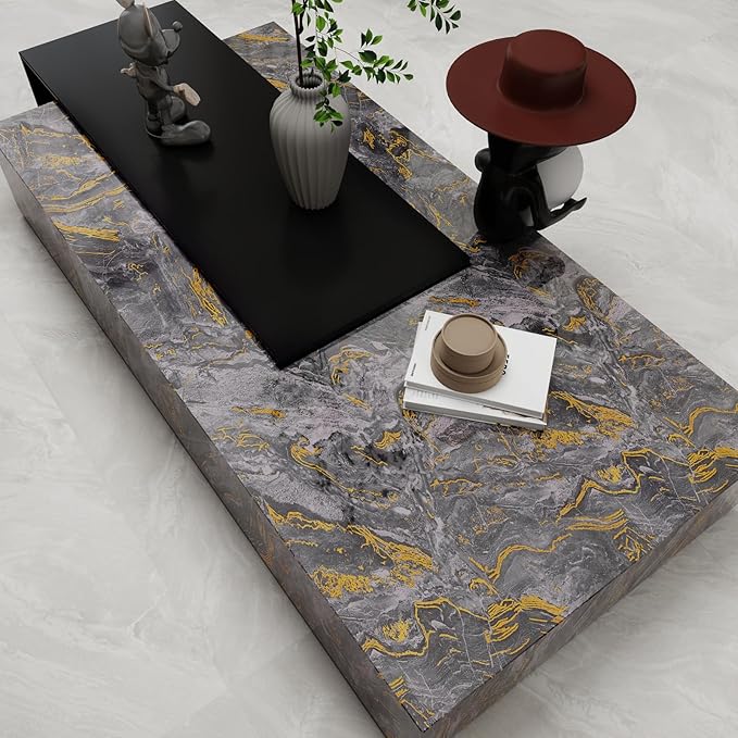 Grey Gold Marble Contact Paper for Countertops A Set of 23.6" X 472"Glossy Peel