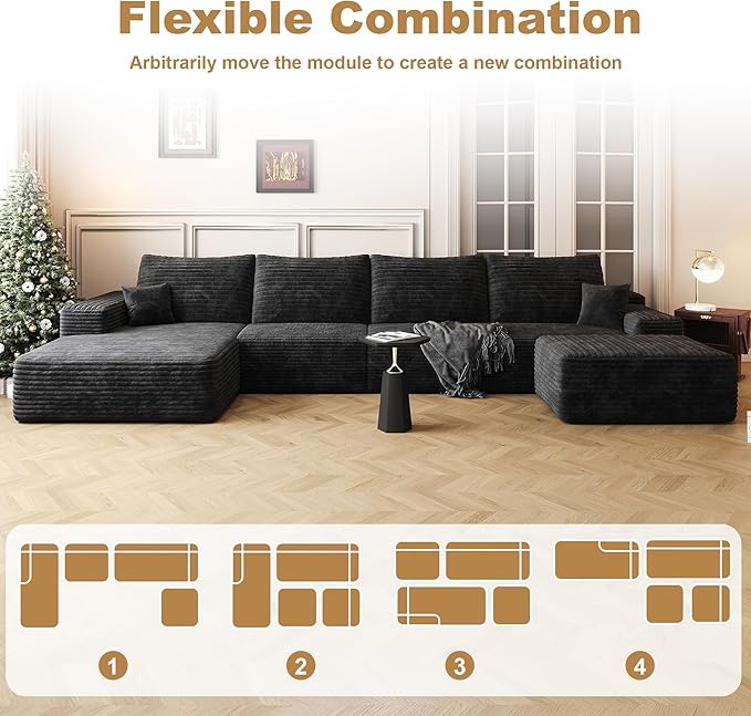 136" Sectional Couches for Living Room Cloud Couch Sofa