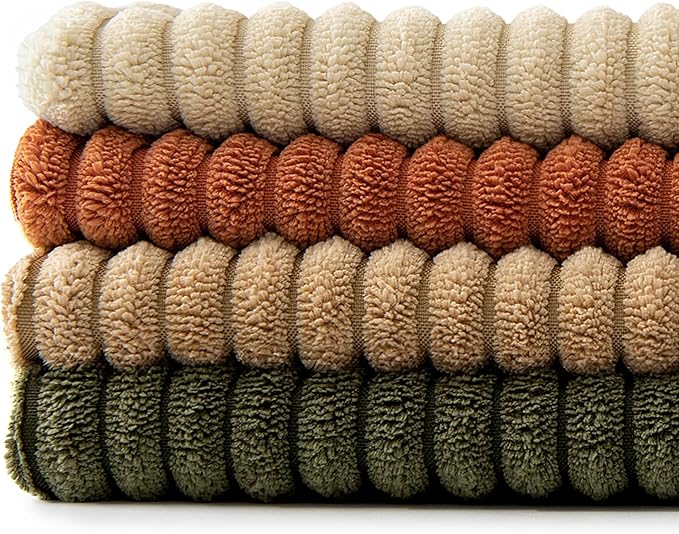 MIULEE Rust-Olive Green Decorative Throw Pillow Covers 18x18 Inch Set of 4 Boho