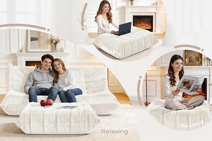 Bean Bag Pouf Ottoman, Foot Stool, Foot Rest