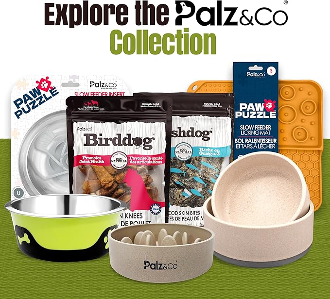 Palz&Co EcoBowl with Lid for Dogs & Cats, 80 oz Cinnamon - Natural Bamboo Pet Bowl with Non-Slip Base, Pet Food and Water Dish, Dishwasher Safe