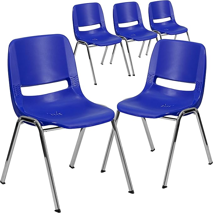 Flash Furniture 5 Pack HERCULES Series 440 lb. Capacity Kid's Navy Ergonomic