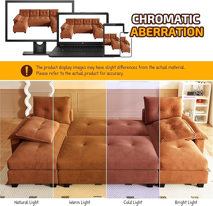 104.7" U-Shaped Sleeper Sofa