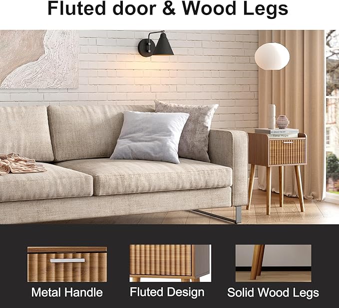 LAATOOREE Small Nightstands Set of 2, Side End Table, Bedside Table