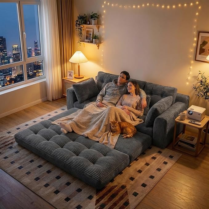 Homkdom 3 Seater Boneless Couch