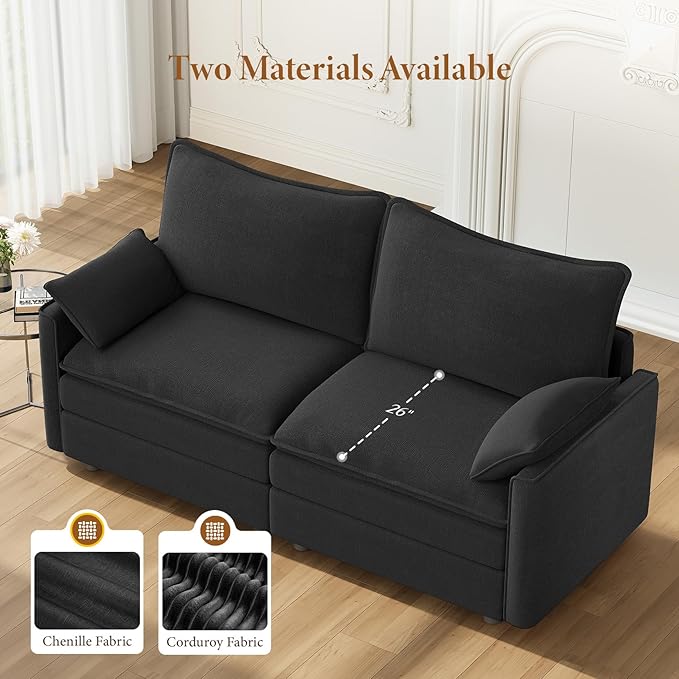 Vesgantti 74" Loveseat Sofa for Living Room, Comfy Cloud Couch Deep Seat
