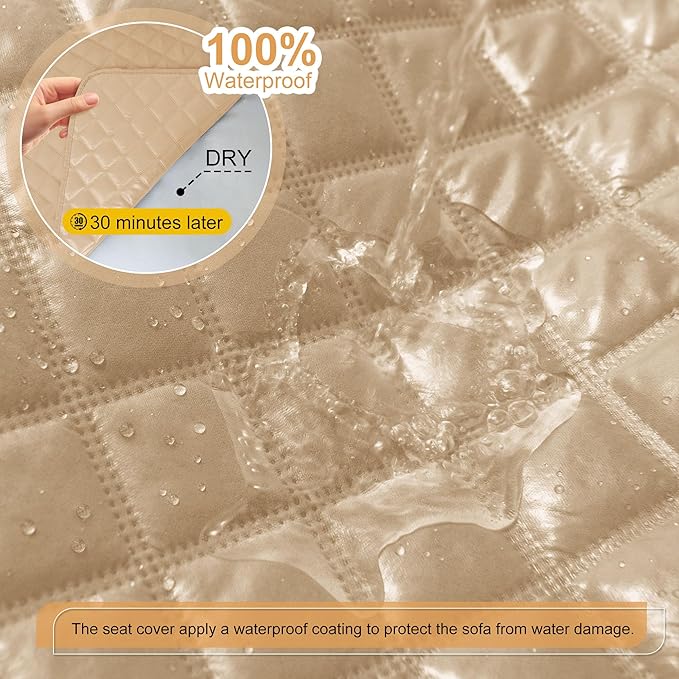 HDCAXKJ 100% Waterproof Reclining Sectional Couch Covers L Shape Recliner Sofa
