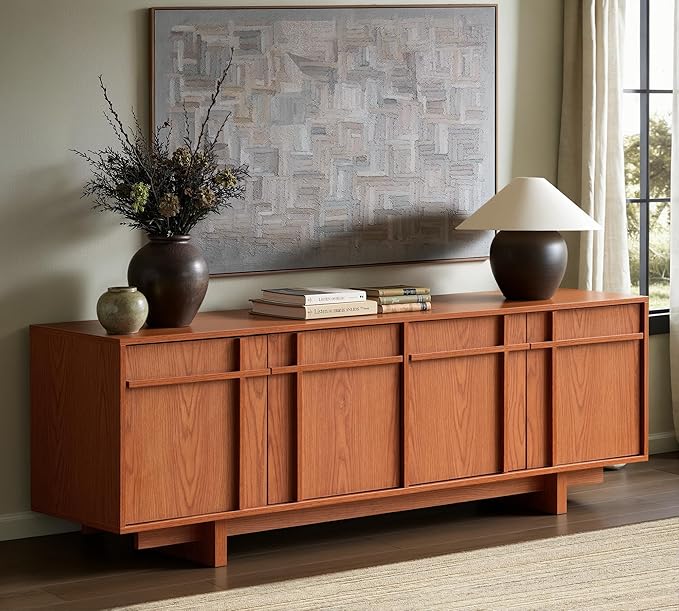 TV Stand for 75 Inch TV, Mid Century Modern TV Stand