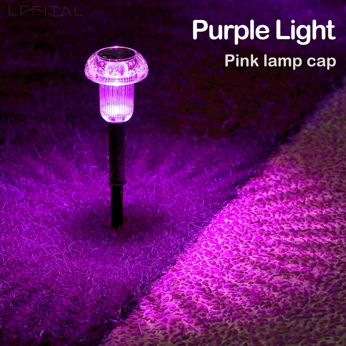 Lffital 16 Pack Halloween Solar Lights Outdoor Hot Pink Solar Pathway Lights Outdoor Purple Mushroom LED Waterproof Lighting Stake for Outside, Yard, Path, Garden, Lawn, Patio, Landscape Decorations
