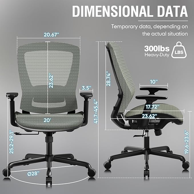 ELABEST Mesh Office Chair, Ergonomic Computer Desk Chair, Sturdy Task Chair-