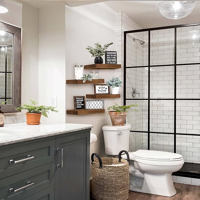QEEIG Floating Shelves for Wall Bathroom Shelf Bedroom Kitchen Living Room