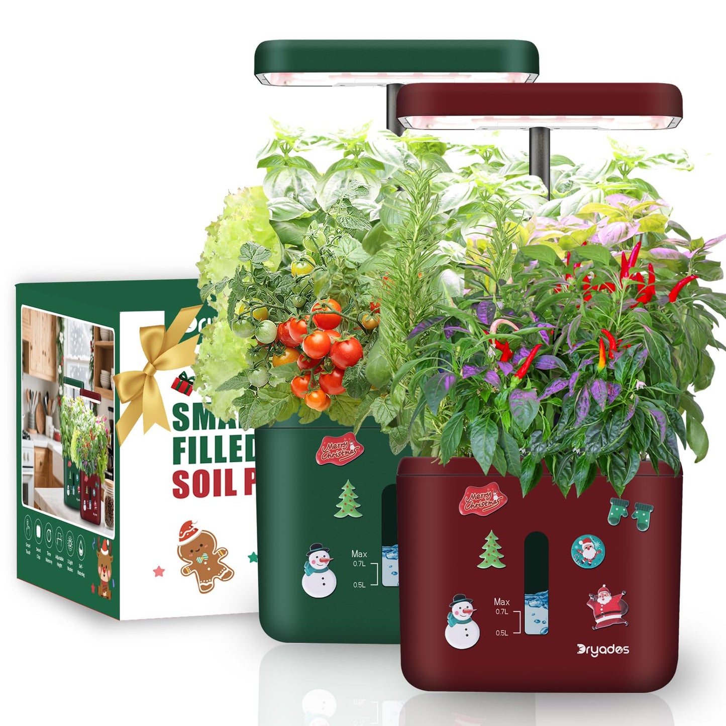 Indoor Garden Growing Systems Self-Watering Plant Pot Smart Gardening System with 17 Watts LED Grow Light Auto Timer Gardening Plant Gifts for Mom Plant Pot for vegetables herbs(No Seeds&Soil)