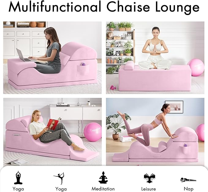 Convertible Yoga Chair for Adults, Ergonomic Foam Lounge
