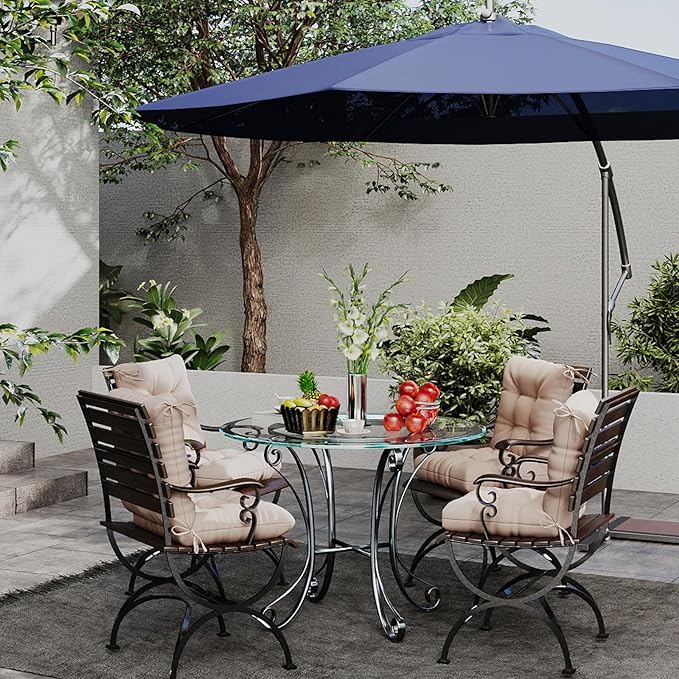 Outdoor Chair Cushions Set of 2, High Back Soft Seat Pad