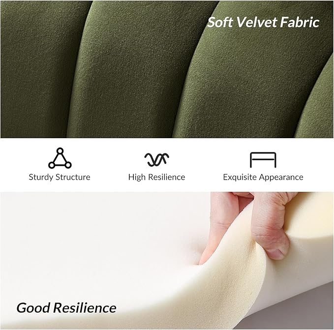 HULALA HOME Modern Velvet Loveseat Sofa