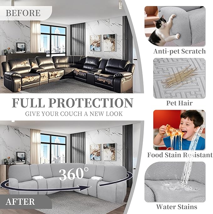 100% Waterproof Sectional Recliner Couch Covers