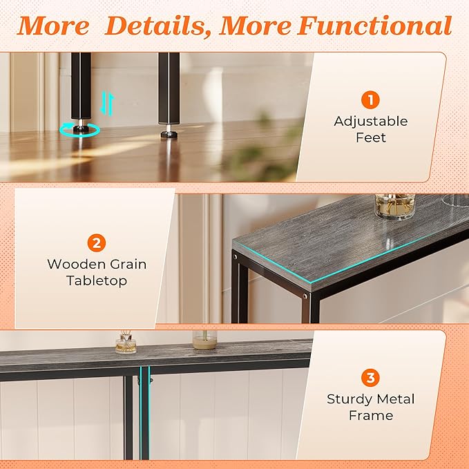 SUPERJARE 102.4 Inch Sofa Table