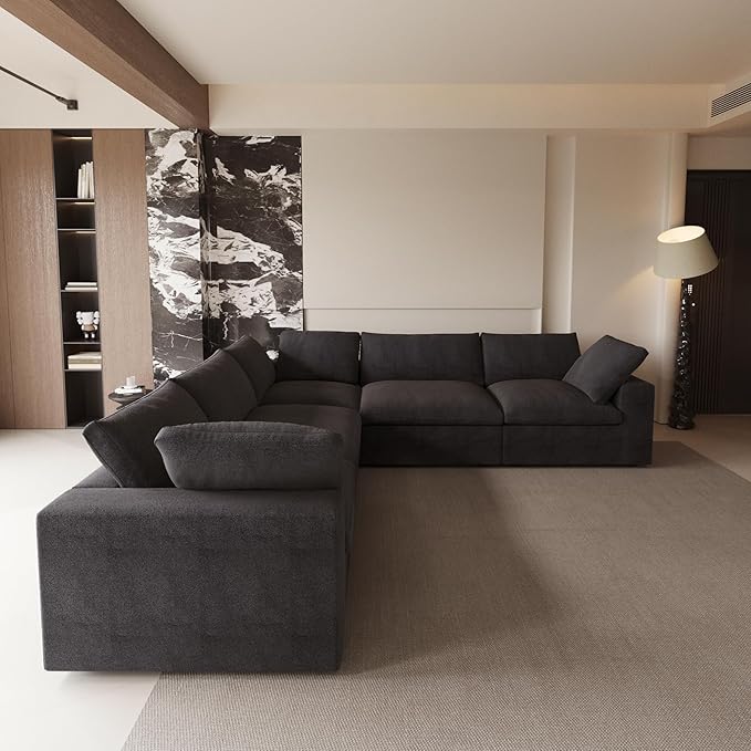 Cloud Modular Sectional Sofa Couch, 120.45" V Shaped Convertible Couches