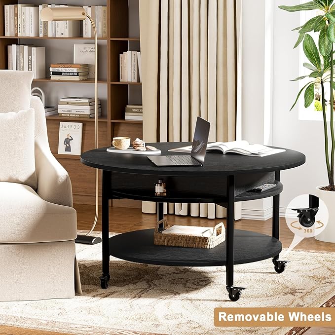 FABATO Round Lift Top Coffee Table