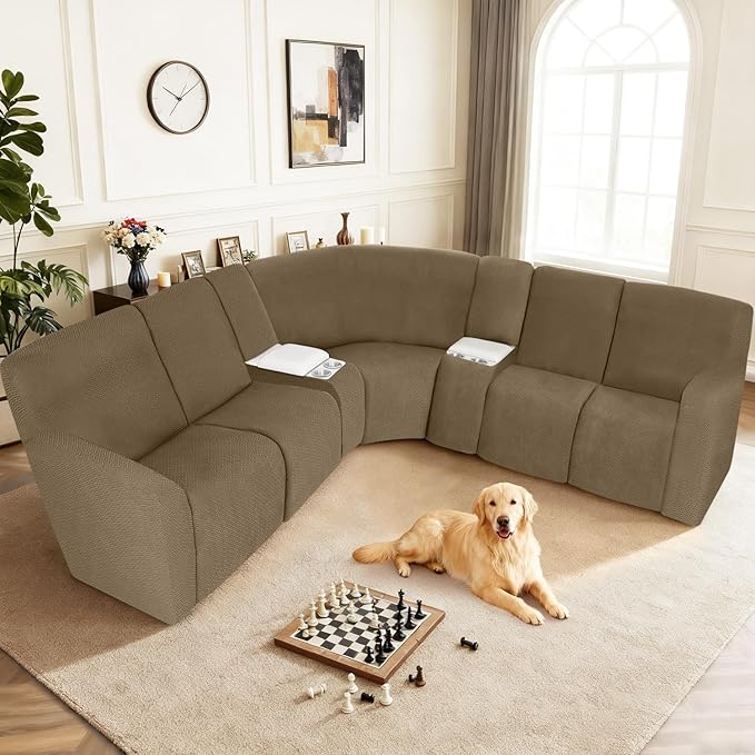 ALIECOM 100% Waterproof Recliner Sectional Couch Covers L Shape Stretch Corner