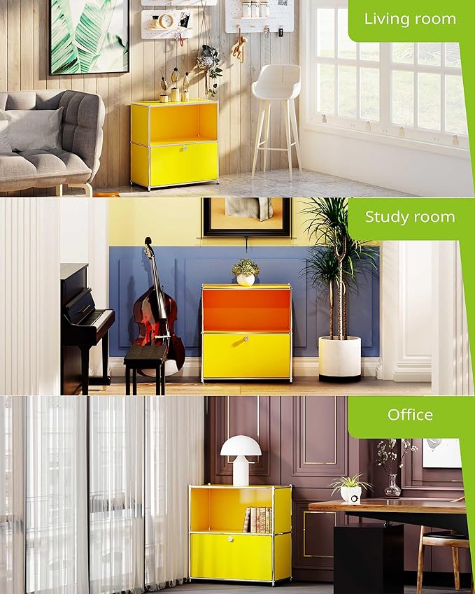 32.5-Inch Flip-Top Side Table & Buffet Cabinet