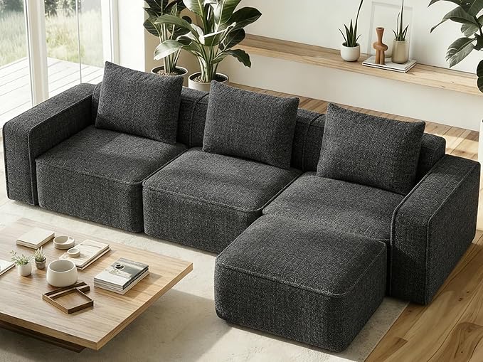 Welzona 103" Modular Sectional Sofa, Minimalist Comfy Cloud Couch Sectional
