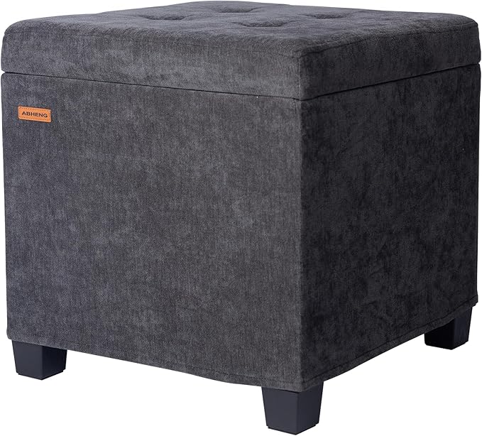 ABHENG Chenille Cover Steel Frame Ottoman
