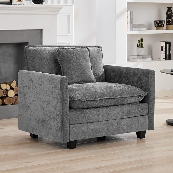 WUTUTUEE 41'' Modern Chenille Oversized Chair, Upholstered Accent Living Room