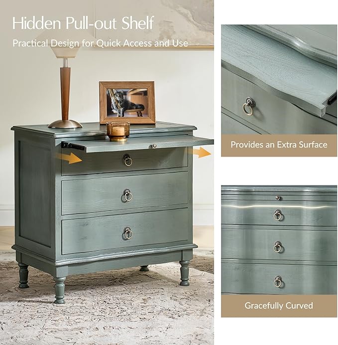 HULALA HOME Solid Wood End Table Set of 2