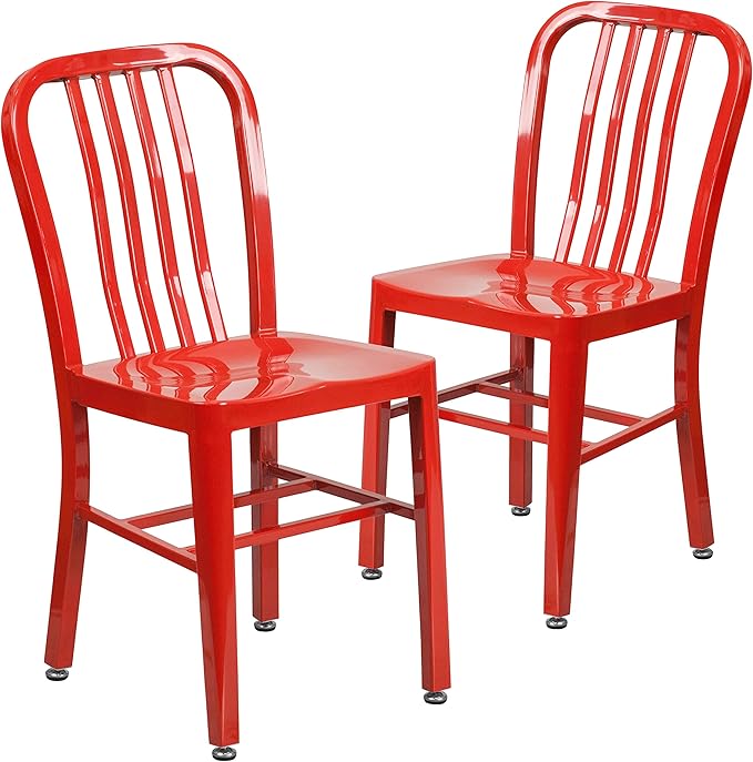 Flash Furniture Gael Indoor/Outdoor Modern Metal Dining Chairs,