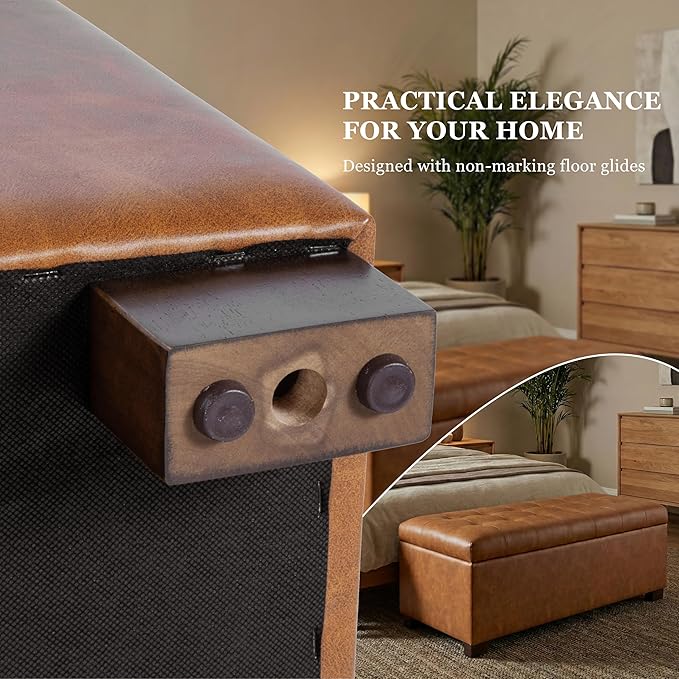 HomePop Large Tufted Storage Bench