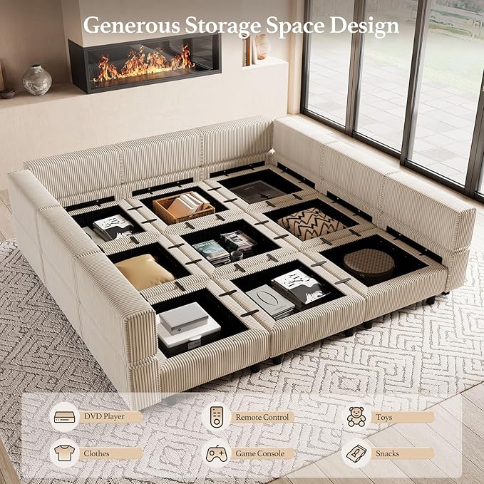 Belffin 9 Seats Modular Sectional Sofa