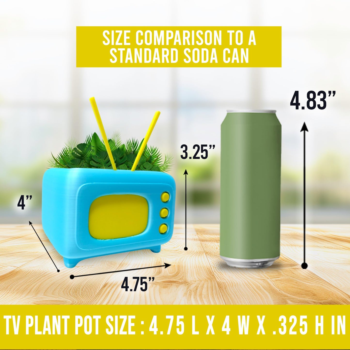 Mini Retro TV Succulent Planter – Funny 3D Printed Pot for Air Plants or Cactus, Unique Kawaii Desk Decor, Novelty Gift Idea for Plant Lovers, Office Display, Dorm Shelf, Home Accent