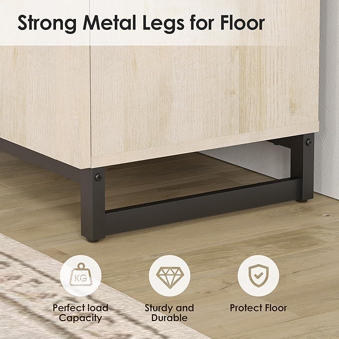 WAMPAT Modern TV Stand for 32-110 Inch TVs, Wood Entertainment Center