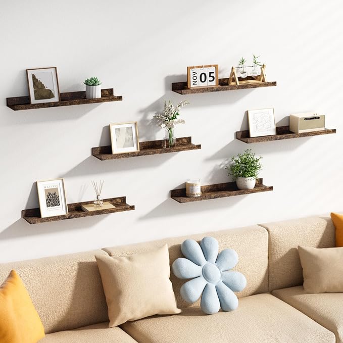 upsimples Floating Shelves for Wall, 23.6 Inch Shelves for Decor Storage Set of