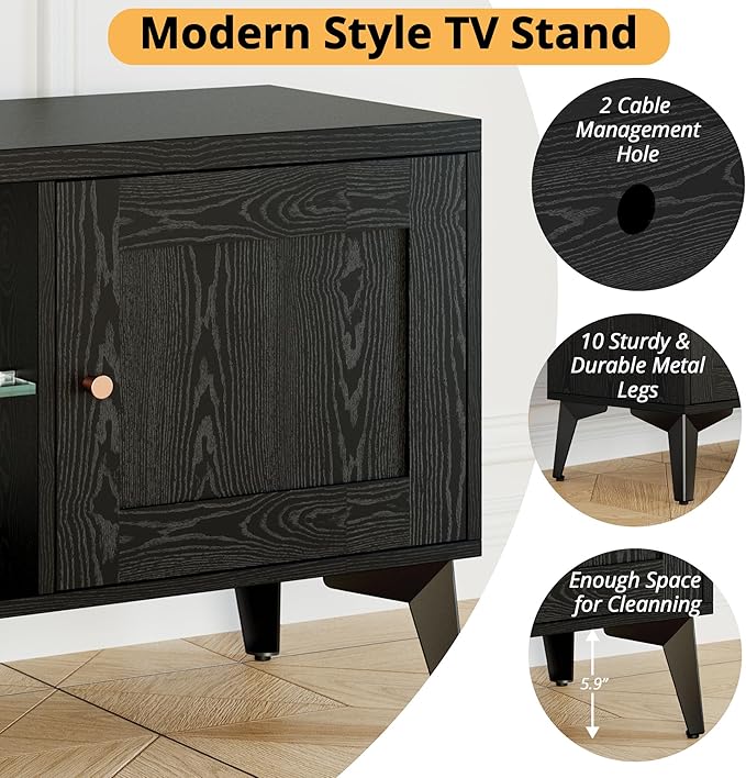 LIKIMIO 2-in-1 TV Stand for 85 Inch TV, Entertainment Center