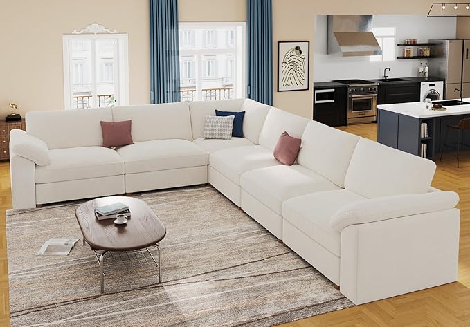 EASE MOOSE Oversized L Shape Sectional Couch, Extra Large Deep seat Sectional